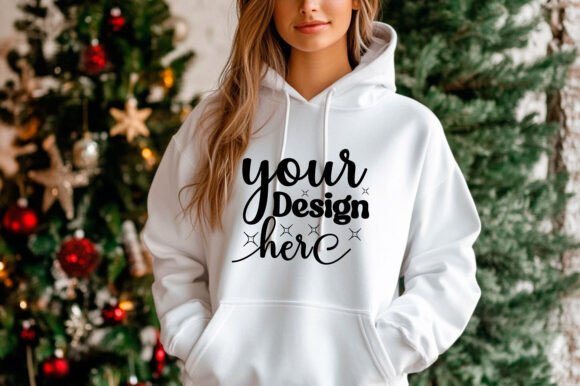 Christmas Girl Hoodie Mockup 103 for Graphics and Product Mockups