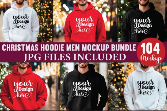 Christmas Hoodie Men Mockup Bundle Review