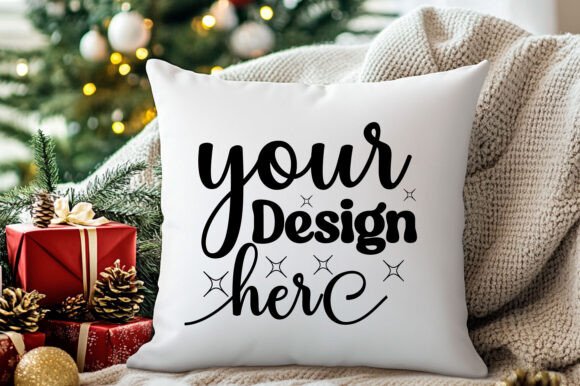 Christmas Pillow Mockup 123 for Product Mockups and Graphics