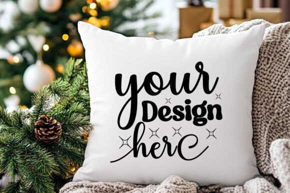 Christmas Pillow Mockup 21: A Graphic Design Asset for Product Mockups