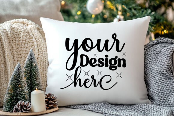 Christmas Pillow Mockup 213: A Versatile Graphic Design Asset for Product Mockups