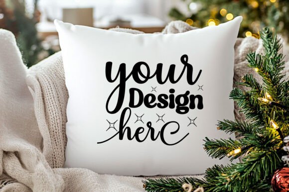 Christmas Pillow Mockup 43: A Festive Graphic Asset for Product Mockups