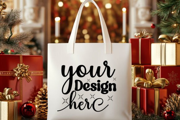 Christmas Tote Bag Mockup 104: A Product Mockup for Graphics