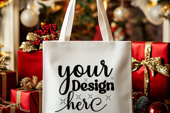 Christmas Tote Bag Mockup 21 - Product Mockups for Graphics
