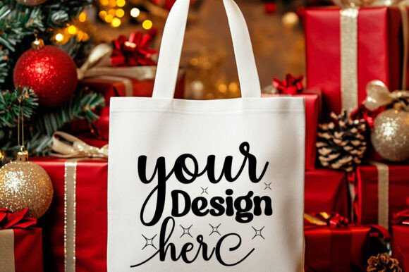 Christmas Tote Bag Mockup 41: A Product Mockup for Graphic Design