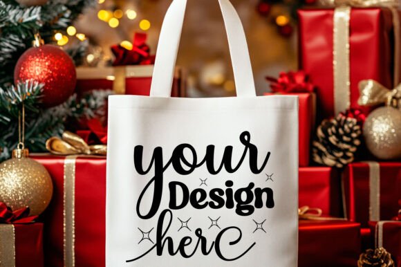 Christmas Tote Bag Mockup 61 for Product Mockups and Graphics