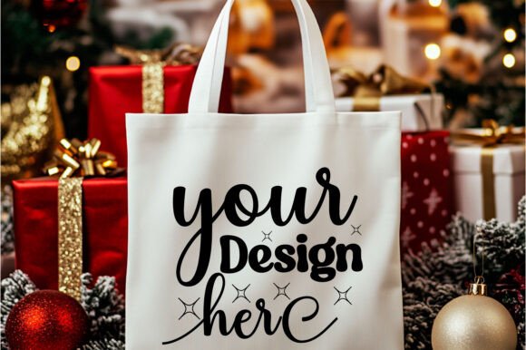 Christmas Tote Bag Mockup 77 for Product Mockups and Graphics