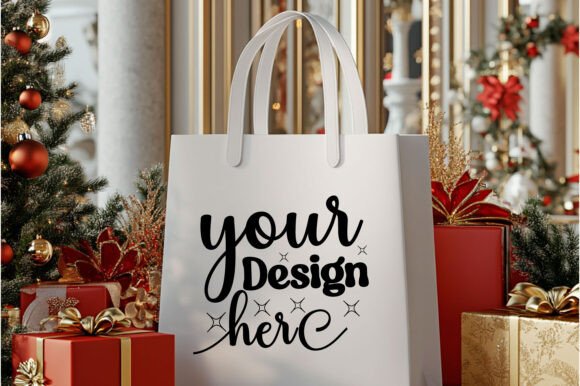 Christmas Tote Bag Mockup 82 for Product Mockups and Graphics