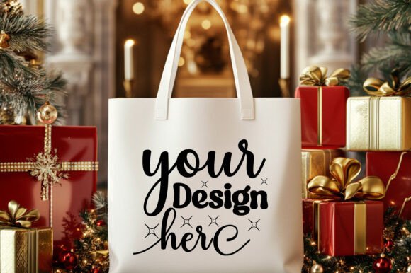 Christmas Tote Bag Mockup 98 for Product Mockups and Graphics
