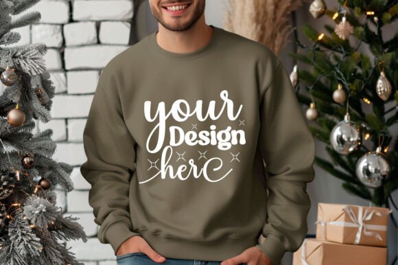 Gildan 18000 Christmas Men Mockup 104 - A Graphic Design Asset for Product Mockups