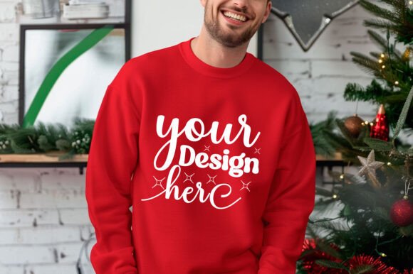 Gildan 18000 Christmas Men Mockup 163 - Product Mockups for Graphics