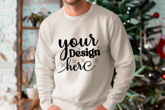 Gildan 18000 Christmas Men Mockup 212 - Product Mockups for Graphics