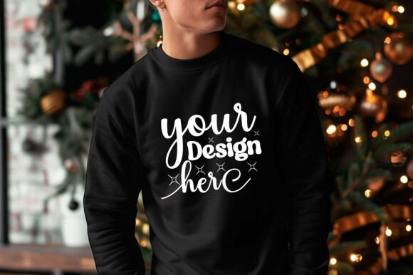 Gildan 18000 Christmas Men Mockup 49 - Product Mockups for Graphics