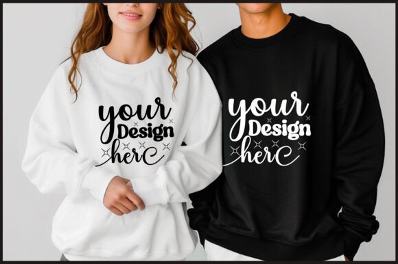 Gildan 18000 Couple Mockup 21 for Product Mockups and Graphics