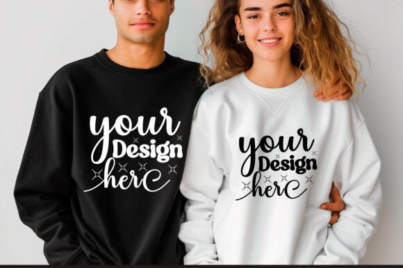 Gildan 18000 Couple Mockup 28 for Product Mockups and Graphics