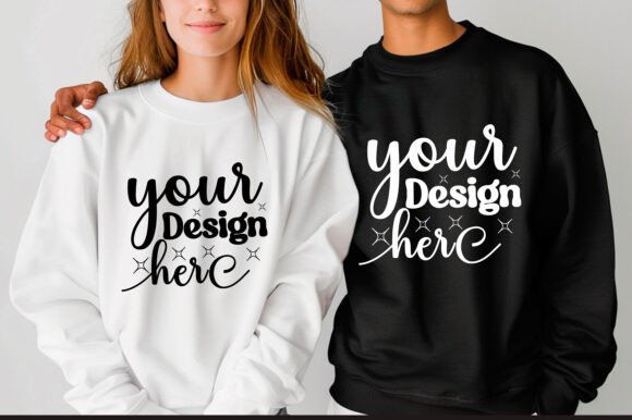 Gildan 18000 Couple Mockup 33 for Product Mockups and Graphics