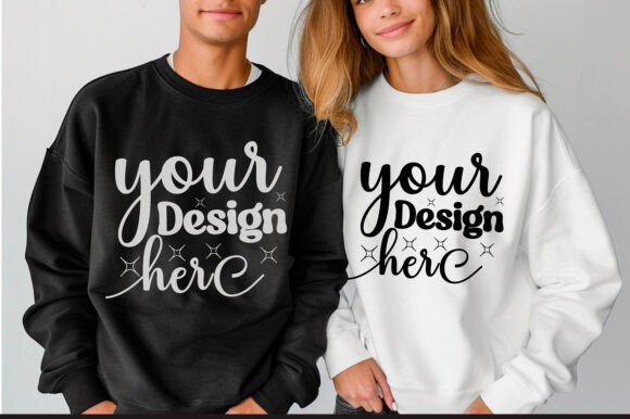 Gildan 18000 Couple Mockup 38 - A Product Mockups Graphic for Content Creators