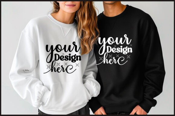 Gildan 18000 Couple Mockup 4 for Product Mockups and Graphics