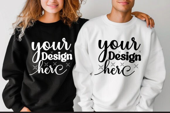 Gildan 18000 Couple Mockup 40 - A Festive Graphic Design Asset