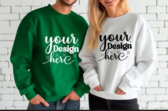 Gildan 18000 Couple Mockup 54 for Product Mockups and Graphics