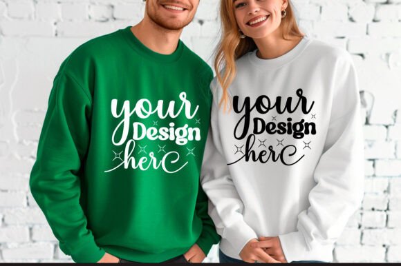 Gildan 18000 Couple Mockup 62 for Product Mockups and Graphics