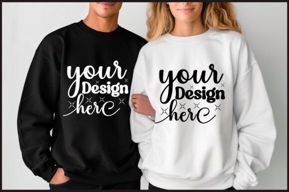 Gildan 18000 Couple Mockup 7 for Product Mockups and Graphics