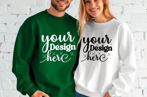 Gildan 18000 Couple Mockup 78 - Graphics for Product Mockups