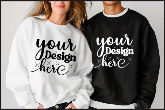 Gildan 18000 Couple Mockup 8 for Product Mockups and Graphics