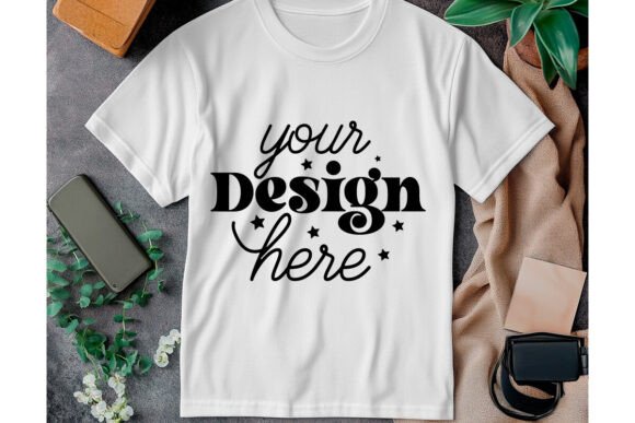 Gildan 64000 White Mockup 17 for Product Mockups and Graphics