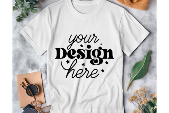 Gildan 64000 White Mockup 36 for Product Mockups and Graphics