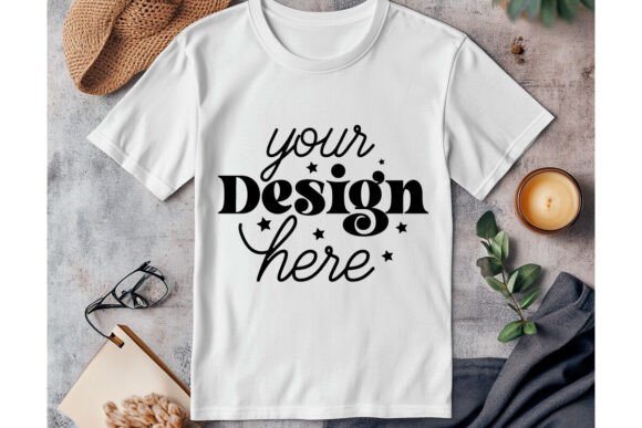 Gildan 64000 White Mockup 44 for Product Mockups and Graphics