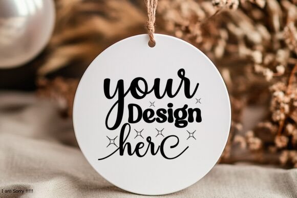 New Year Round Sign Mockup 2 for Graphics and Product Mockups