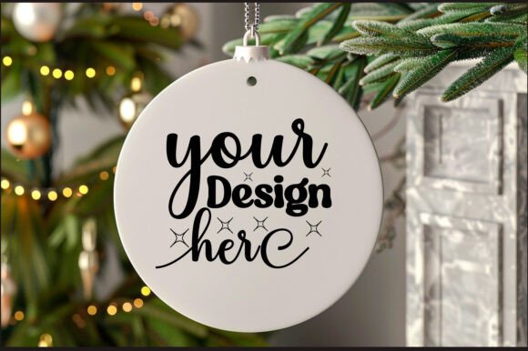 Round Christmas Ornament Mockup 30 - A Festive Graphic Design Asset